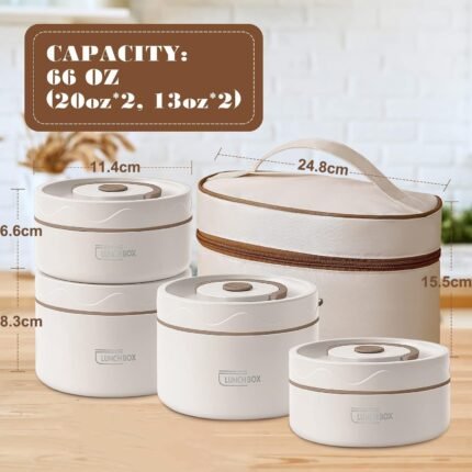 طقم لانش بوكس حراري 4*1